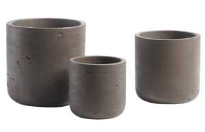 Kave Home Set tří hnědých betonových květináčů LaForma Lux