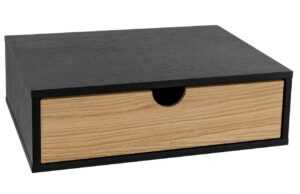 Černý dubový závěsný noční stolek Woodman Farsta 30 x 40 cm