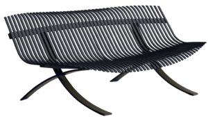 Antracitová kovová lavice Fermob Charivari 246 cm
