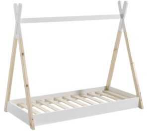 Bílá dětská dřevěná postel Vipack Tipi 70x140 cm
