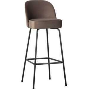 Hoorns Nugátově hnědá sametová barová židle Tergi 79 cm