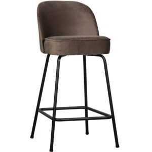 Hoorns Nugátově hnědá sametová barová židle Tergi 65 cm