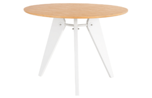 Dubový jídelní stůl Somcasa Renna 100 cm s bílou podnoží