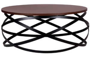 Ořechový konferenční stolek s černou podnoží Somcasa Dario 80 cm