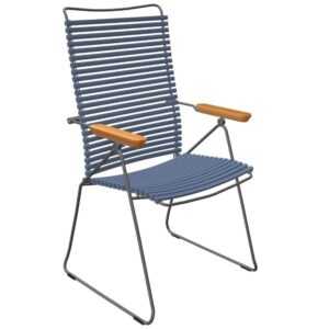 Modrá plastová polohovací zahradní židle HOUE Click