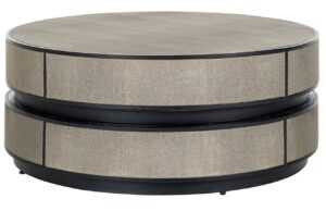 Šedý koženkový konferenční stolek Richmond Lustrio 92 cm