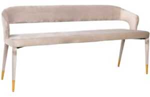 Béžová sametová lavice Richmond Colleene 160 cm