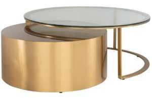 Set dvou zlatých konferenčních stolků Richmond Orlan 80/105 cm