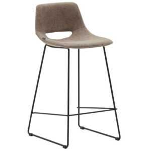 Hnědá látková barová židle Kave Home Zahara 65 cm