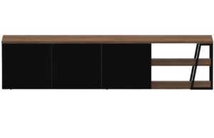 Černý ořechový TV stolek TEMAHOME Albi 190 x 34 cm