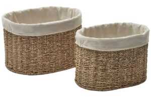Set dvou dekorativní košů Kave Home Tossa 20/30 cm/25/35 cm z mořské trávy