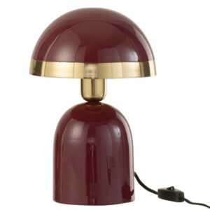Vínově červená kovová stolní lampa J-line Meddie