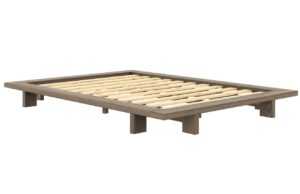 Hnědá dřevěná dvoulůžková postel Karup Design Japan 160 x 200 cm