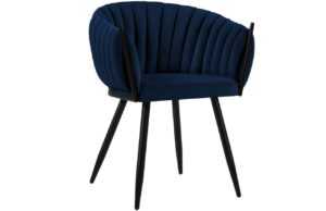 Královsky modrá sametová jídelní židle MICADONI Levin