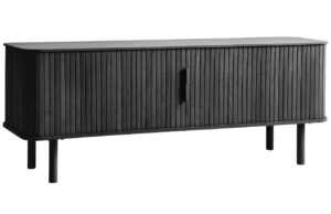 Černý dubový TV stolek Unique Furniture Cavo 160 x 40 cm