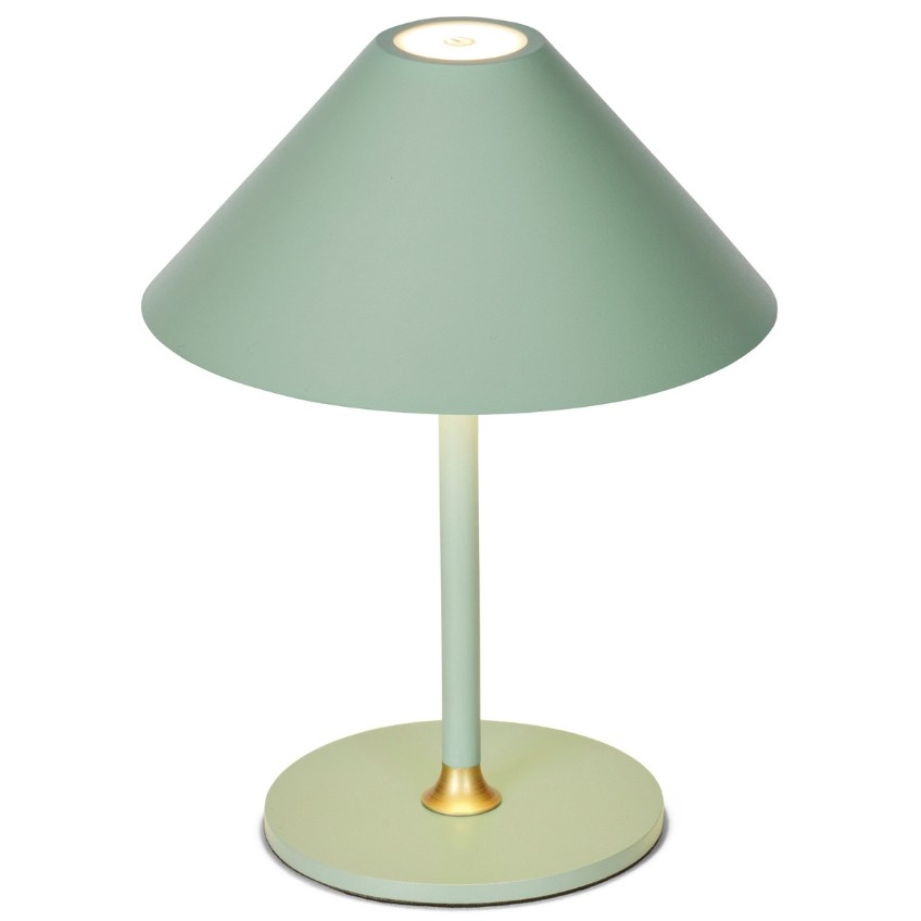 Mintově zelená plastová nabíjecí stolní LED lampa Halo Design Hygge 19