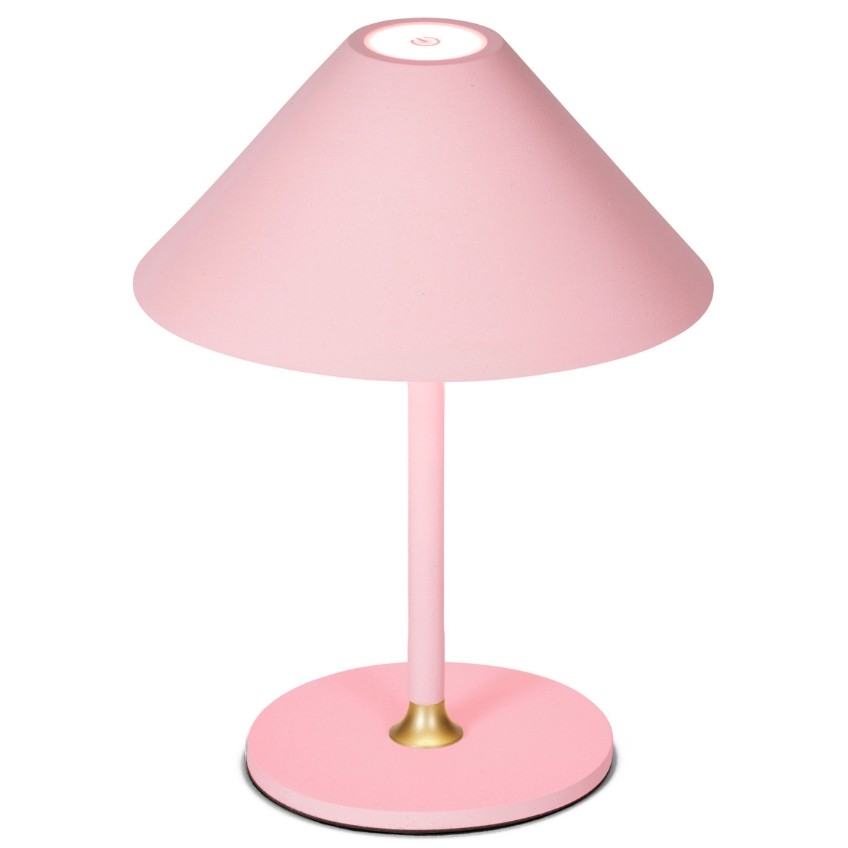Pastelově růžová plastová nabíjecí stolní LED lampa Halo Design Hygge 19