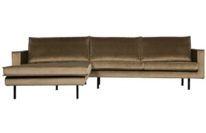 WOOOD Sametová rohová pohovka Raden 300 cm