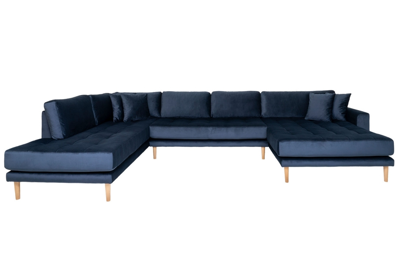 Nordic Living Sametová rohová pohovka Limo 370 x 220 cm