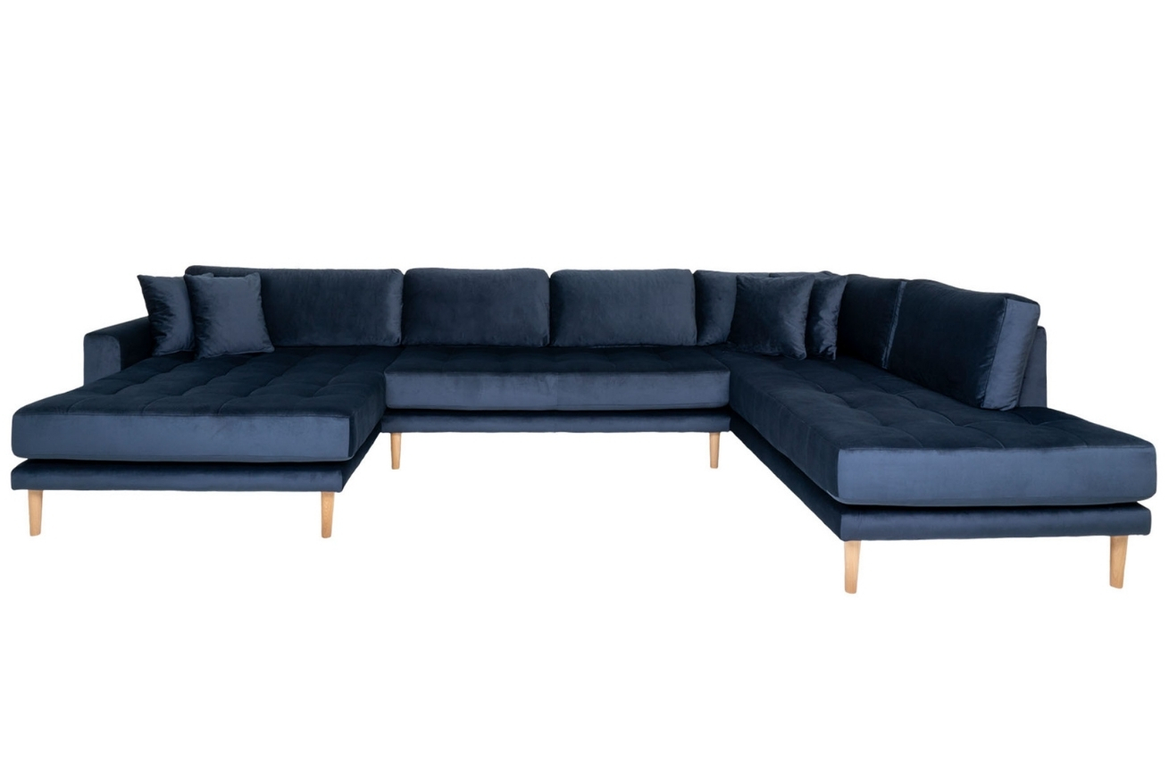 Nordic Living Sametová rohová pohovka Limo 370 x 220 cm