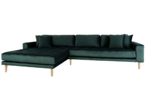 Nordic Living Sametová rohová pohovka Limo 290 cm