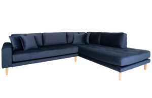 Nordic Living Sametová rohová pohovka Limo 257 cm