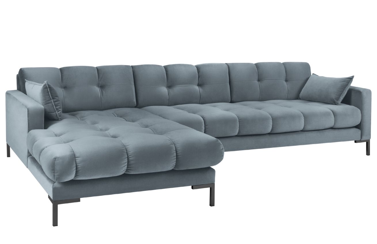 Micadoni Sametová rohová pohovka Mamaia 293 cm