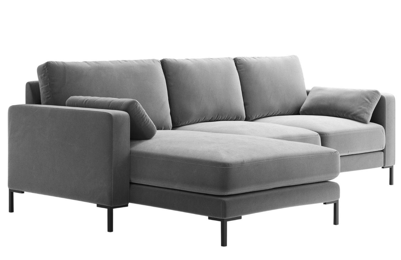 Micadoni Sametová rohová pohovka Jade 248 cm