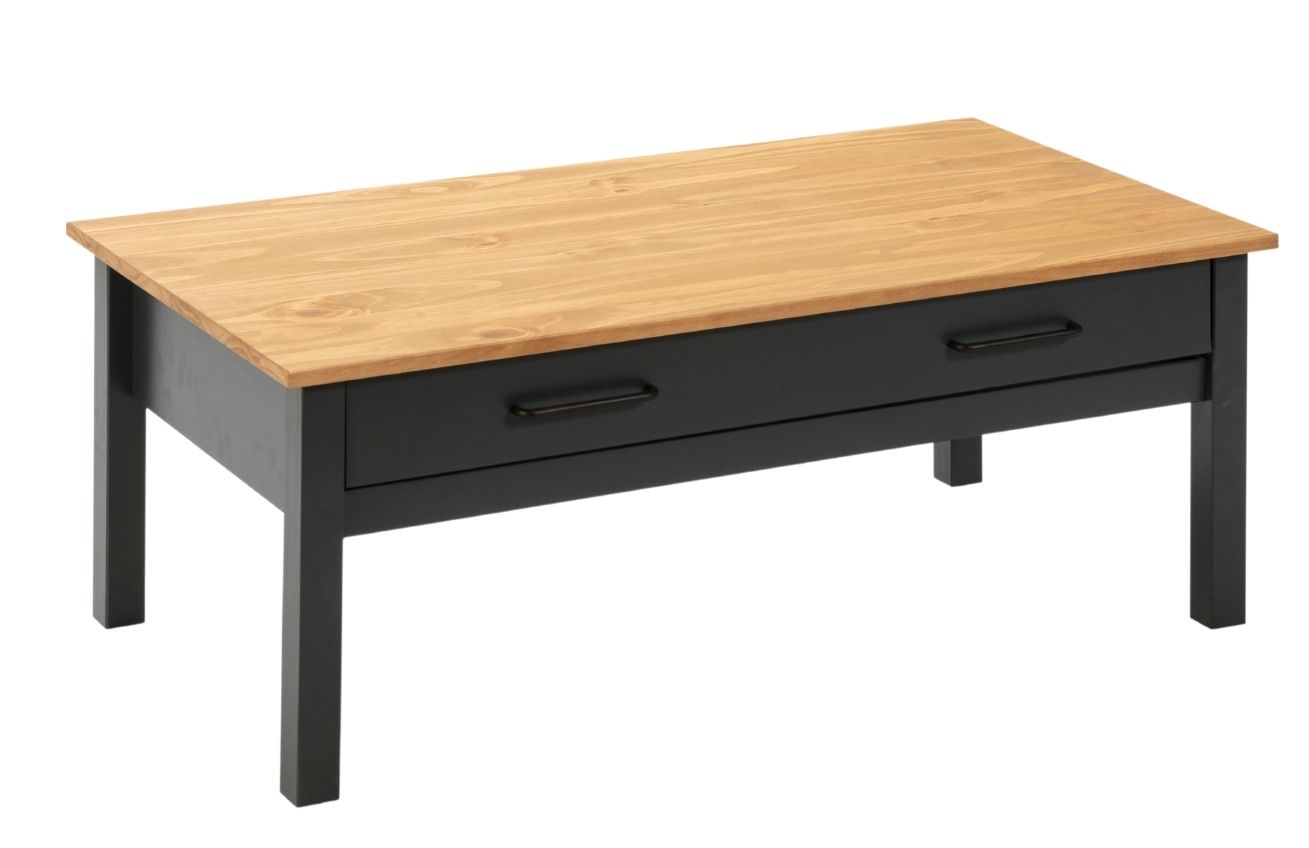 Modrošedý borovicový konferenční stolek Marckeric Miranda 100 x 55 cm