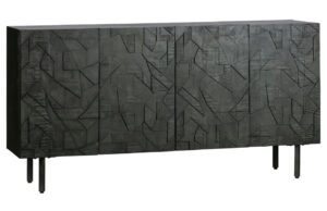 WOOOD Černá dřevěná komoda Country 160 x 40 cm