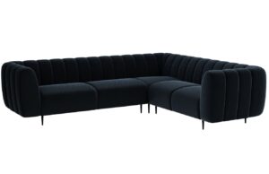 Ghado Sametová rohová pohovka Shel 280 cm