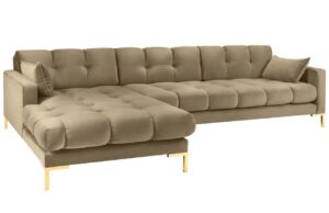 Micadoni Sametová rohová pohovka Mamaia 293 cm