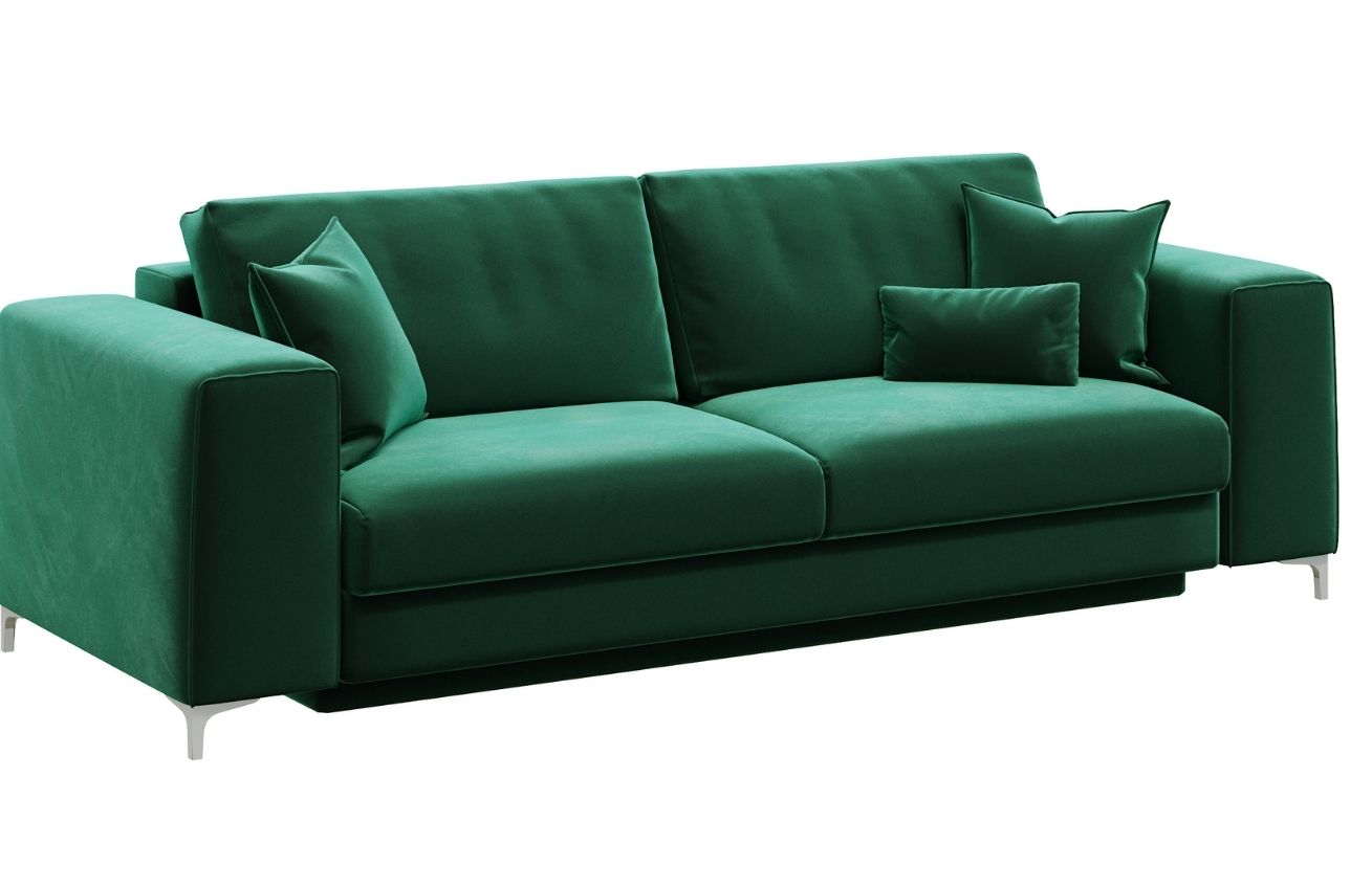 Devichy Sametová rozkládací pohovka Rothe 256 cm