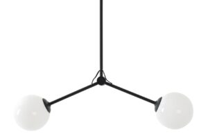 Nordic Design Černé kovové závěsné světlo Cattus Twins