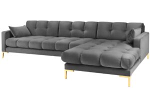Micadoni Sametová rohová pohovka Mamaia 293 cm