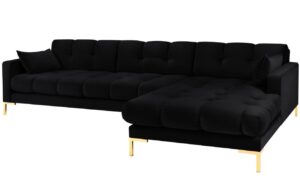 Micadoni Sametová rohová pohovka Mamaia 293 cm