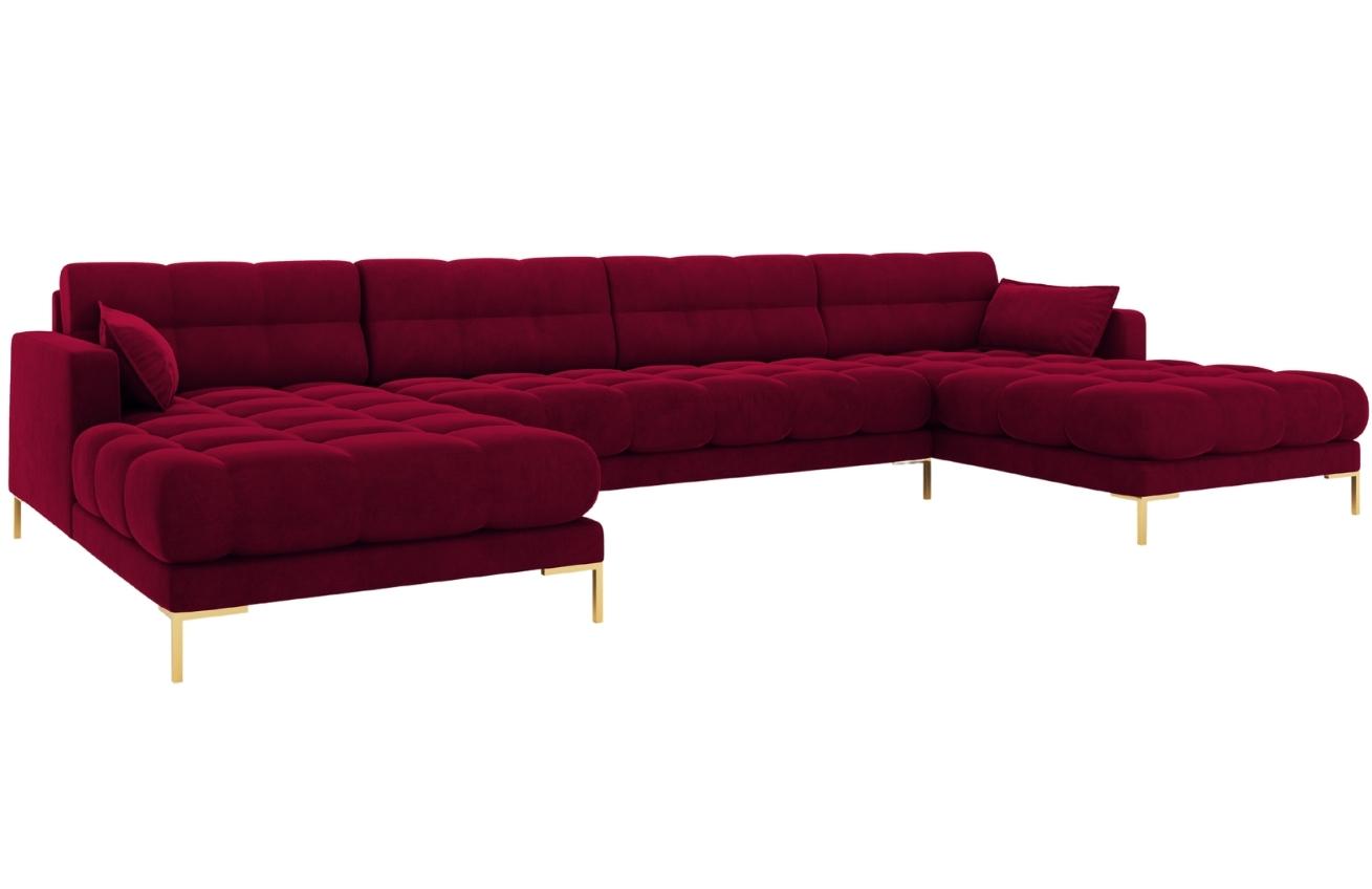 Micadoni Sametová rohová pohovka Mamaia 383 cm