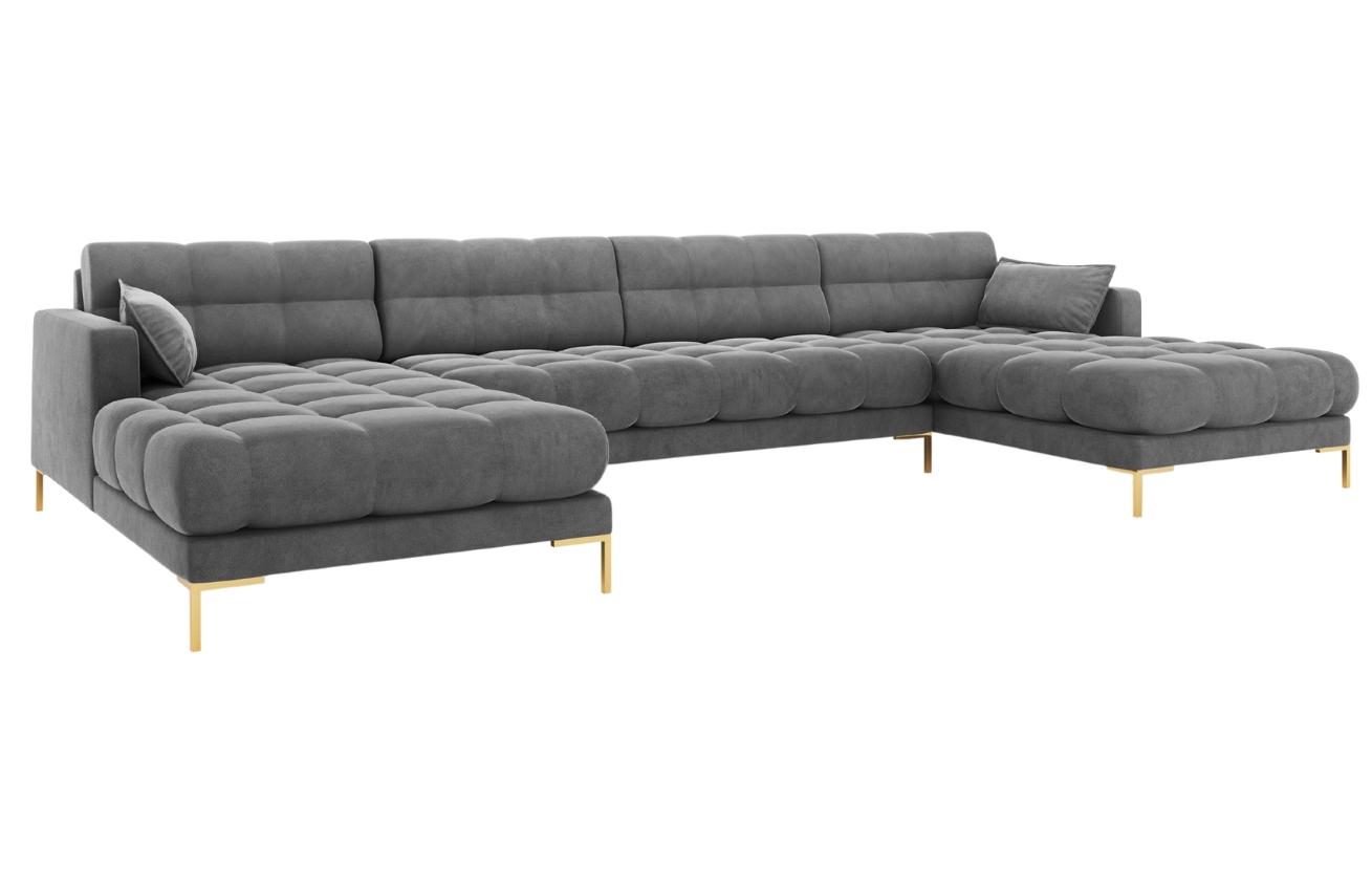 Micadoni Sametová rohová pohovka Mamaia 383 cm