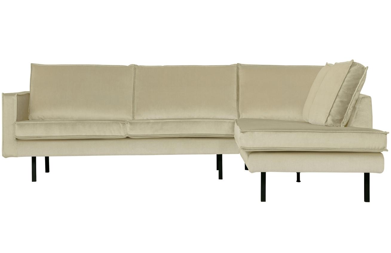 WOOOD Sametová rohová pohovka Raden 266 cm