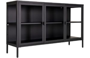 Nordic Living Černá kovová vitrína Bristana  85 x 140 cm