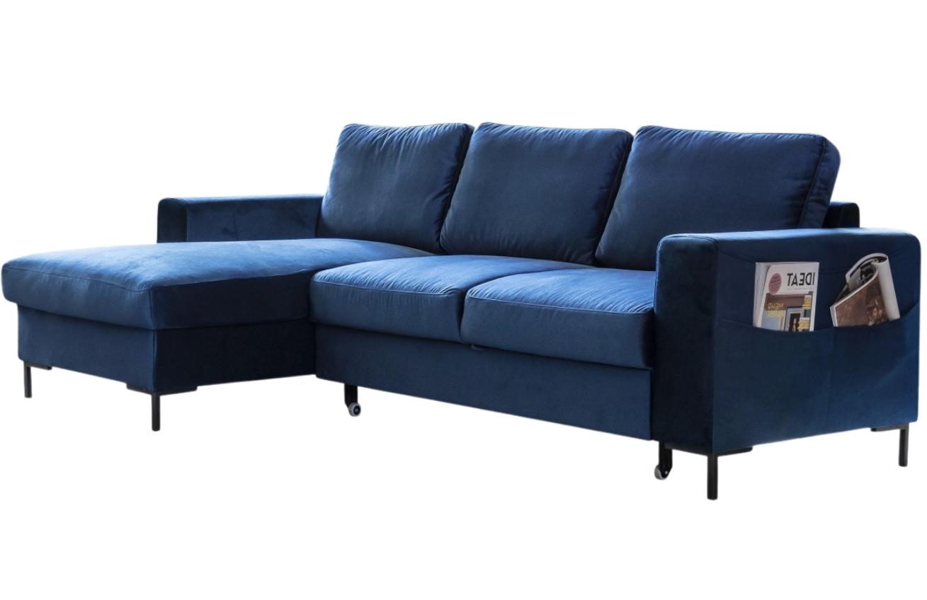 Miuform Sametová rozkládací pohovka Lofty Lilly 236 cm