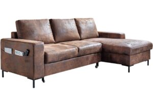 Miuform Koženková rozkládací pohovka Lofty Lilly 236 cm