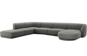 Micadoni Sametová rohová pohovka Miley 330 cm