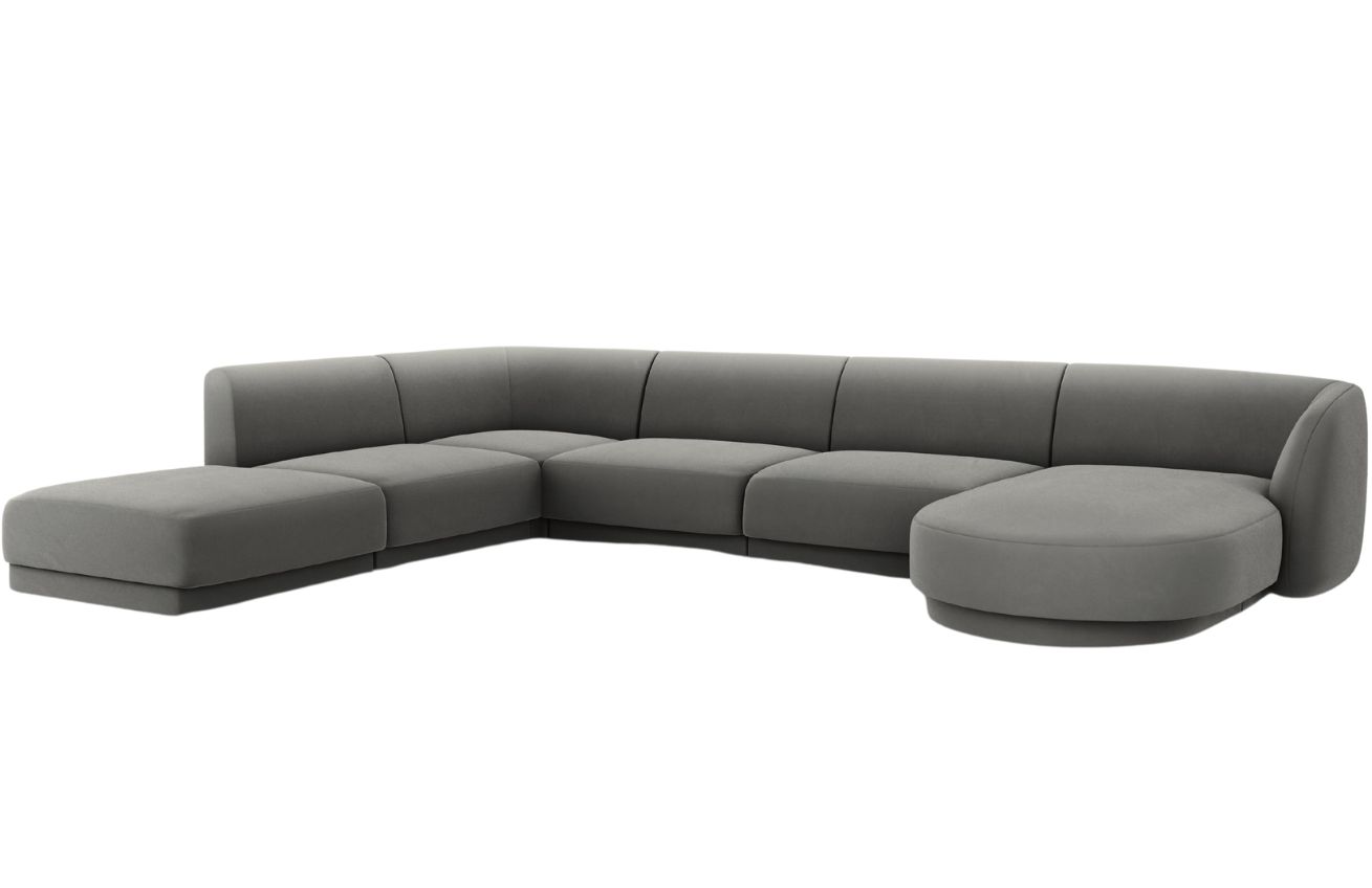 Micadoni Sametová rohová pohovka Miley 330 cm