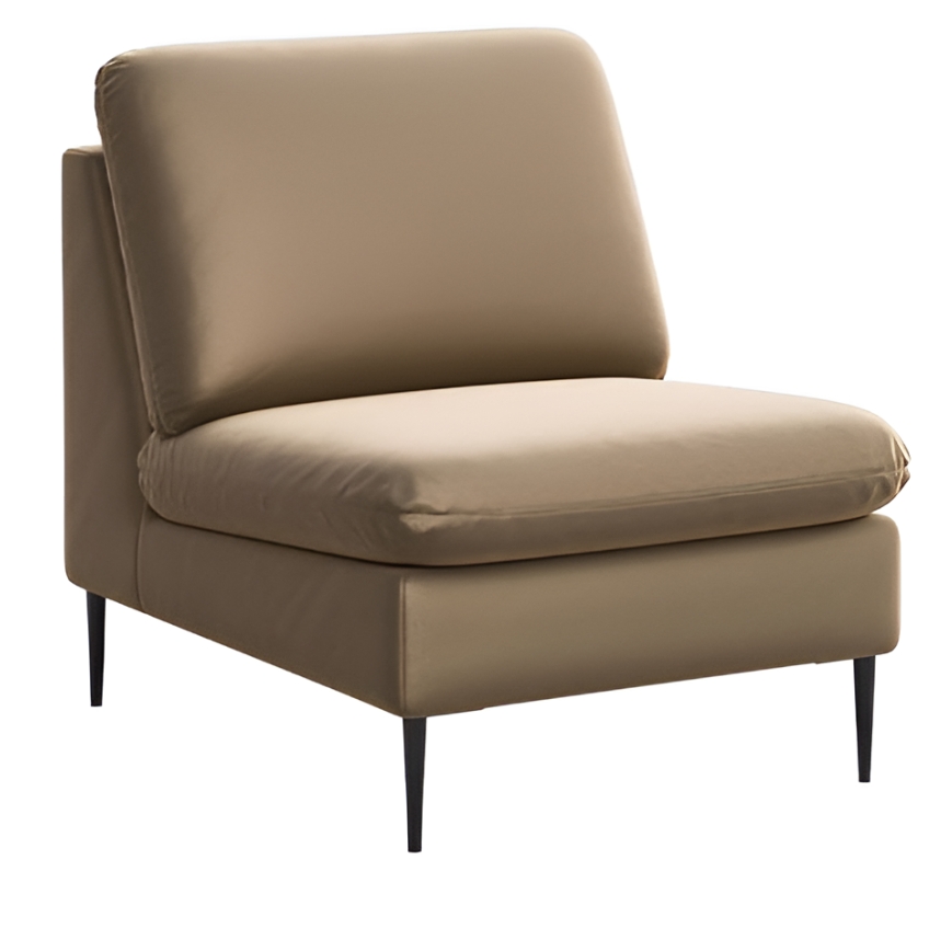 Rodier Světle hnědé sametové křeslo Belle