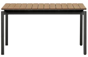 Kave Home Rozkládací zahradní stůl z polywoodu Canyelles 140/200 x 90 cm s černou podnoží