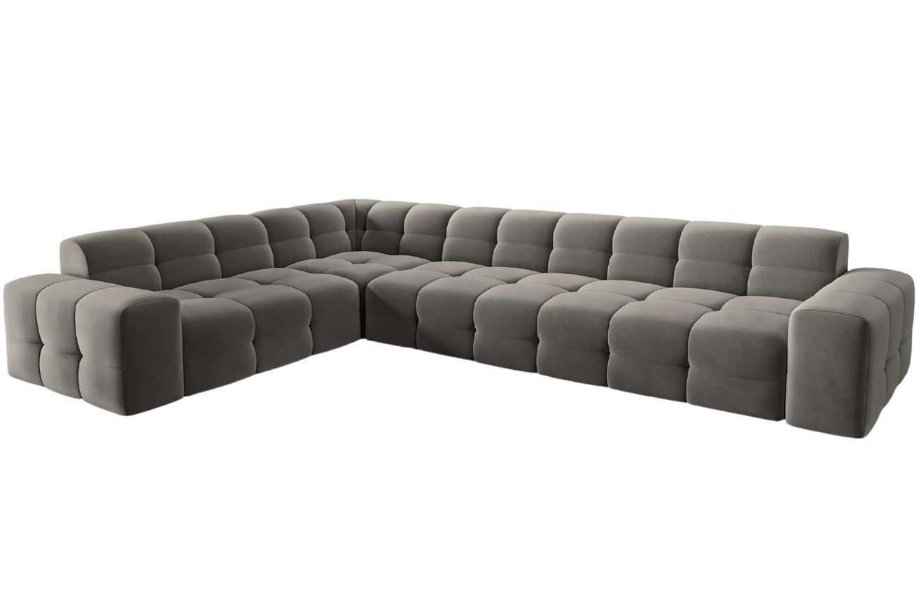 Micadoni Sametová rohová pohovka Kendal 332 cm