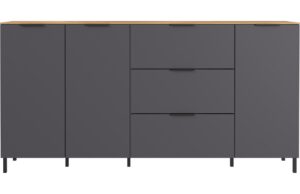 Germania Grafitově šedá komoda California 192 x 40 cm