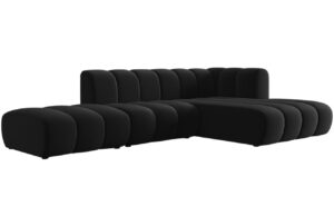 Micadoni Sametová rohová pohovka Lupine 294 cm