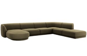 Micadoni Sametová rohová pohovka Miley 330 cm